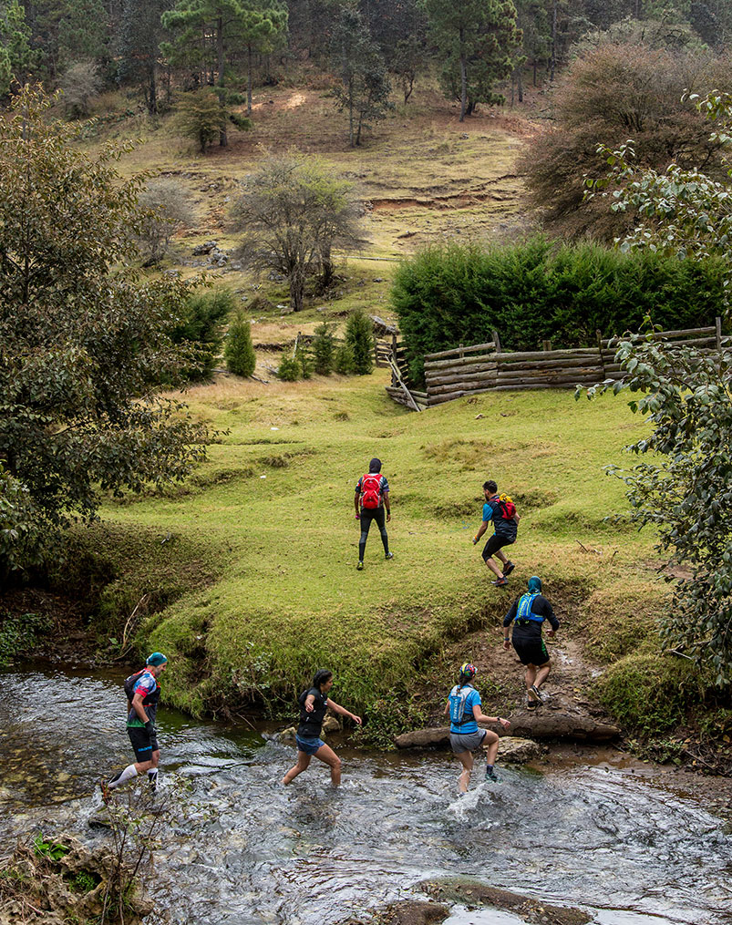 Runner on a mountain ridge near San Cristóbal, Chiapas